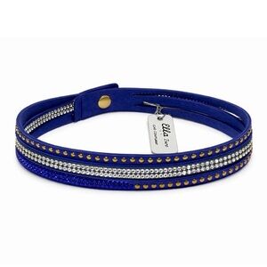 NWT Euro Women’s Jewelry Necklace Choker Royal Blue Multi-Strand Rhinestone